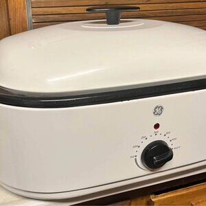 GE General Electric 18 Quart Slow Cooker Roaster Oven Model 169012 White Enamel